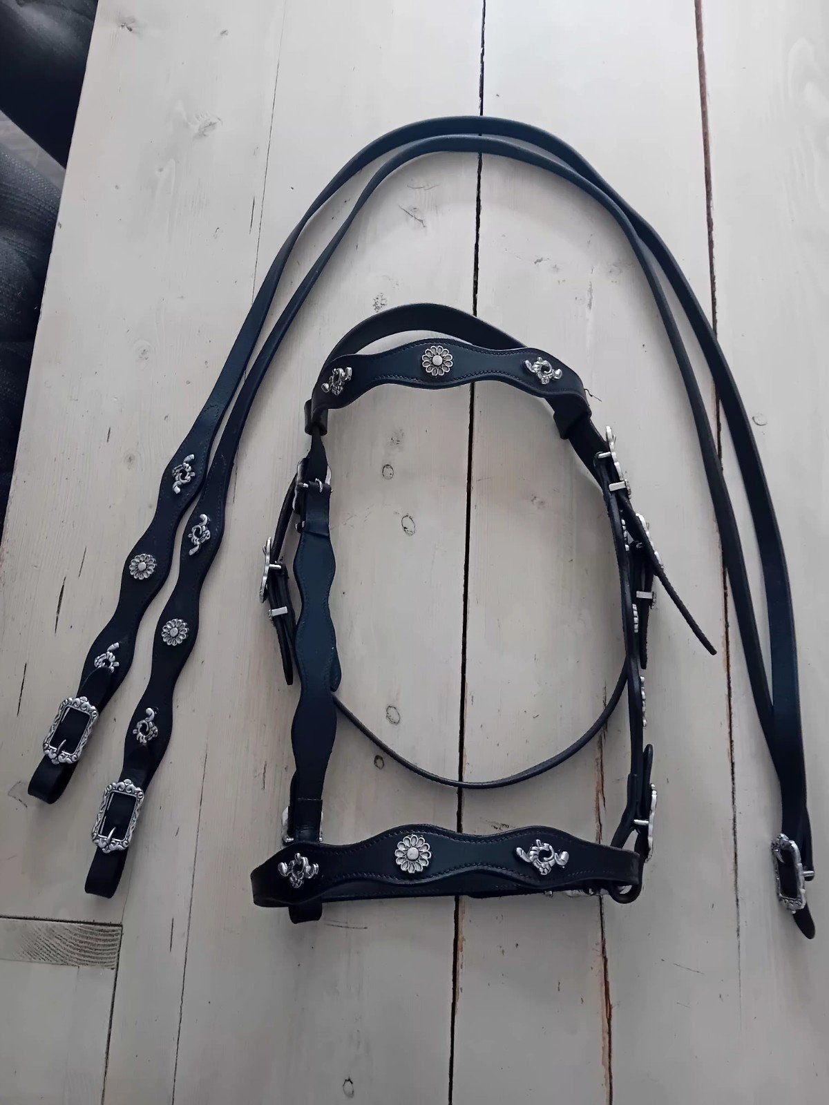 Portugees hoofdstel., Dieren en Toebehoren, Paarden en Pony's | Hoofdstellen en Tuigage, Hoofdstel, Ophalen of Verzenden, Zwart