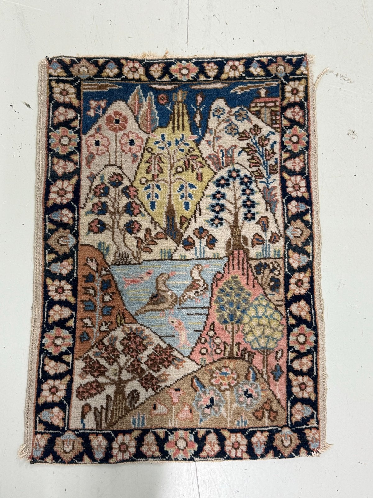 Antiek Handgeknoopt Perzisch Tapijtje 81x58 cm, Ophalen