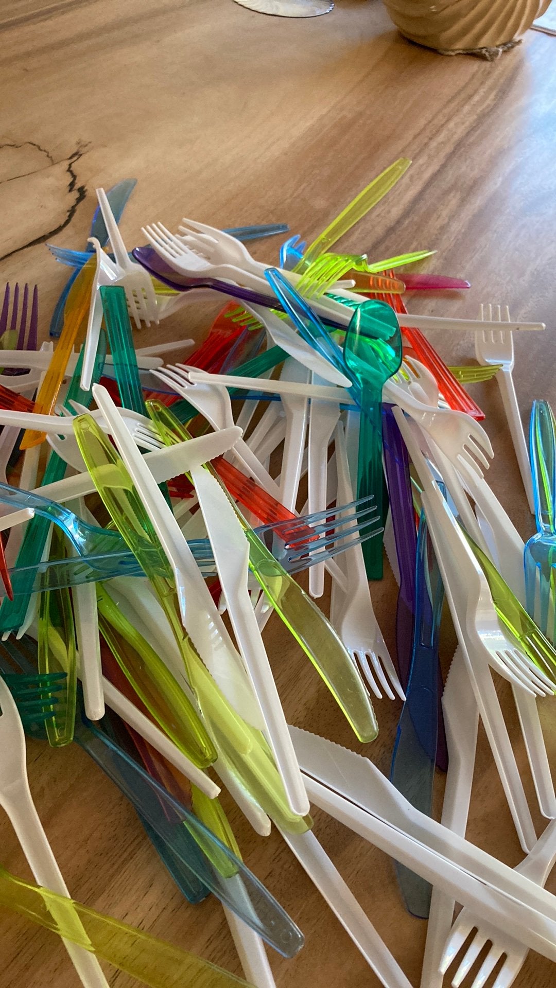 1tas plastic bestek€5.00, Ophalen of Verzenden, Zo goed als nieuw, Kunststof