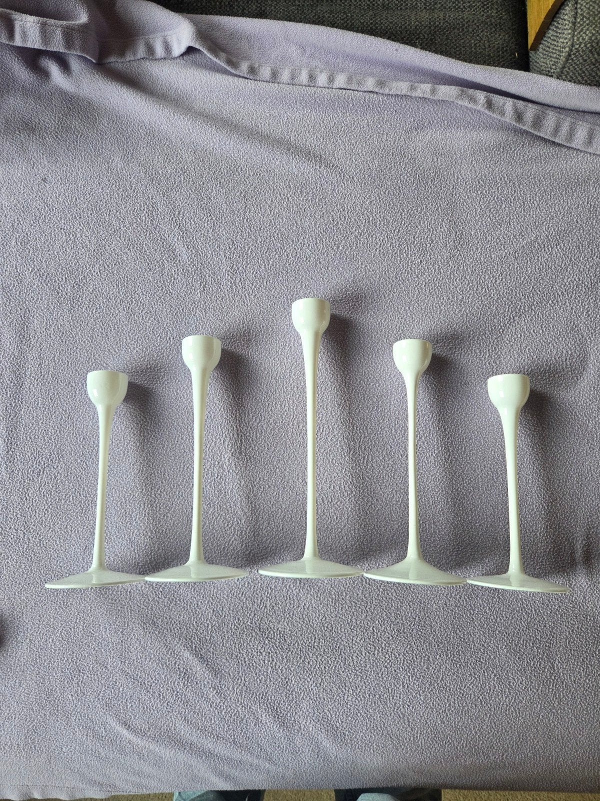IKEA blomster glazen kandelaren wit - set van 5 stuks, Wit, IKEA, Ophalen of Verzenden, Kandelaar