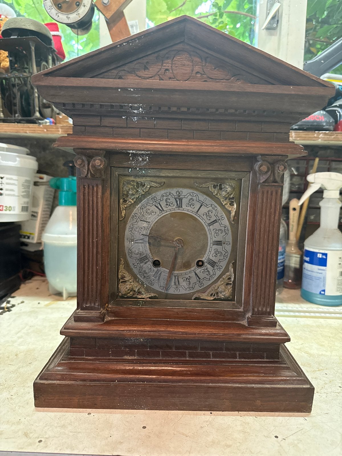 Antieke schoorsteenklok - Restauratie object, Ophalen of Verzenden
