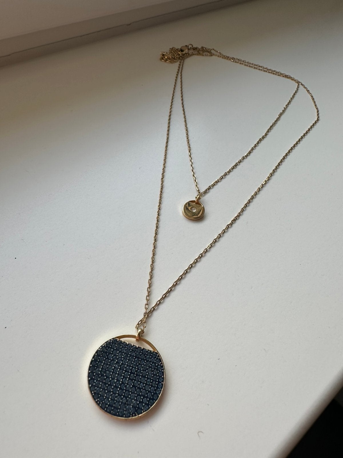 Swarovski ketting blauw, Ophalen of Verzenden, Zo goed als nieuw, Blauw, Zilver