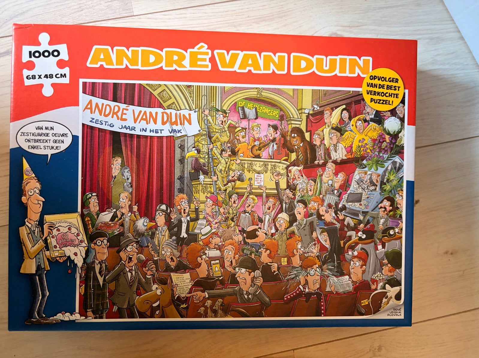 André van Duin Puzzel 1000 Stukjes - Zestig Jaar in het Vak, Hobby en Vrije tijd, Ophalen of Verzenden, 500 t/m 1500 stukjes, Zo goed als nieuw