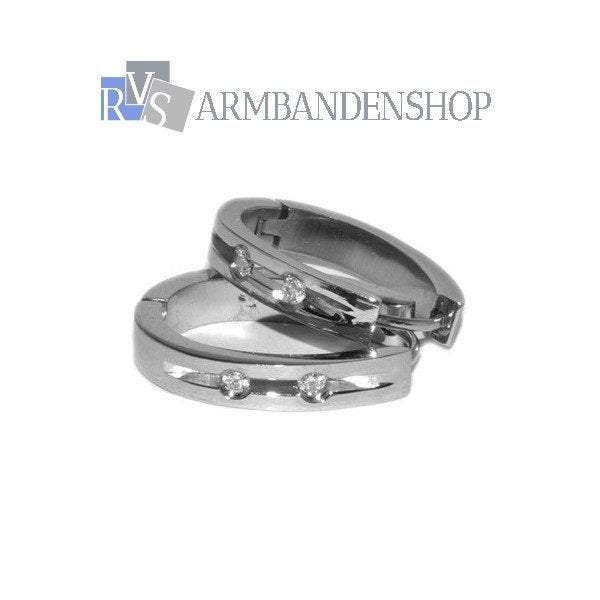 Div rvs oorbellen met nep diamant robijn saffier studs, Overige materialen, Verzenden, Nieuw, Knopjes of Stekers