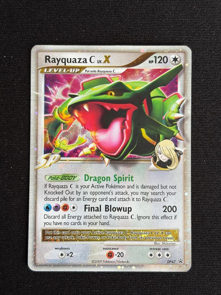 Rayquaza C LV.X DP47 Diamond & Pearl Black Star Promo, Ophalen of Verzenden, Gebruikt, Losse kaart, Foil