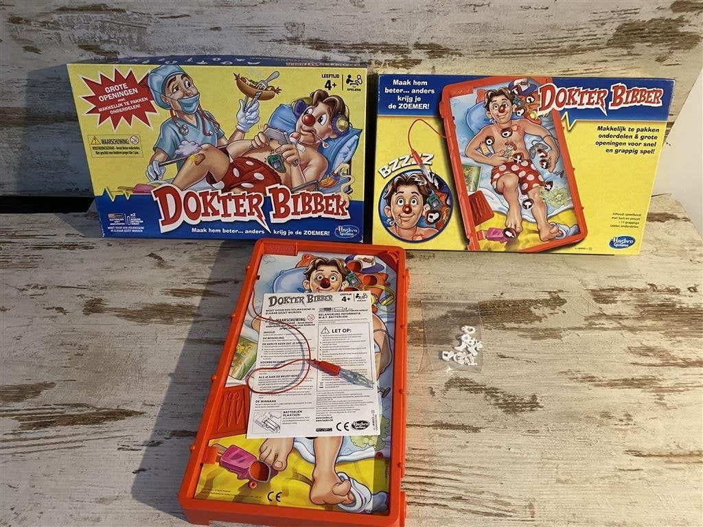 Dokter bibber gele doos hasbro [s102], Verzenden, Zo goed als nieuw
