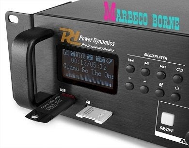 Versterker, Amplifier 100Volt, 240 watt 4-zone FM,MP3,Blueto, Info@marbeco.nl, Power Dynamics, Nieuw, Overige instrumenten