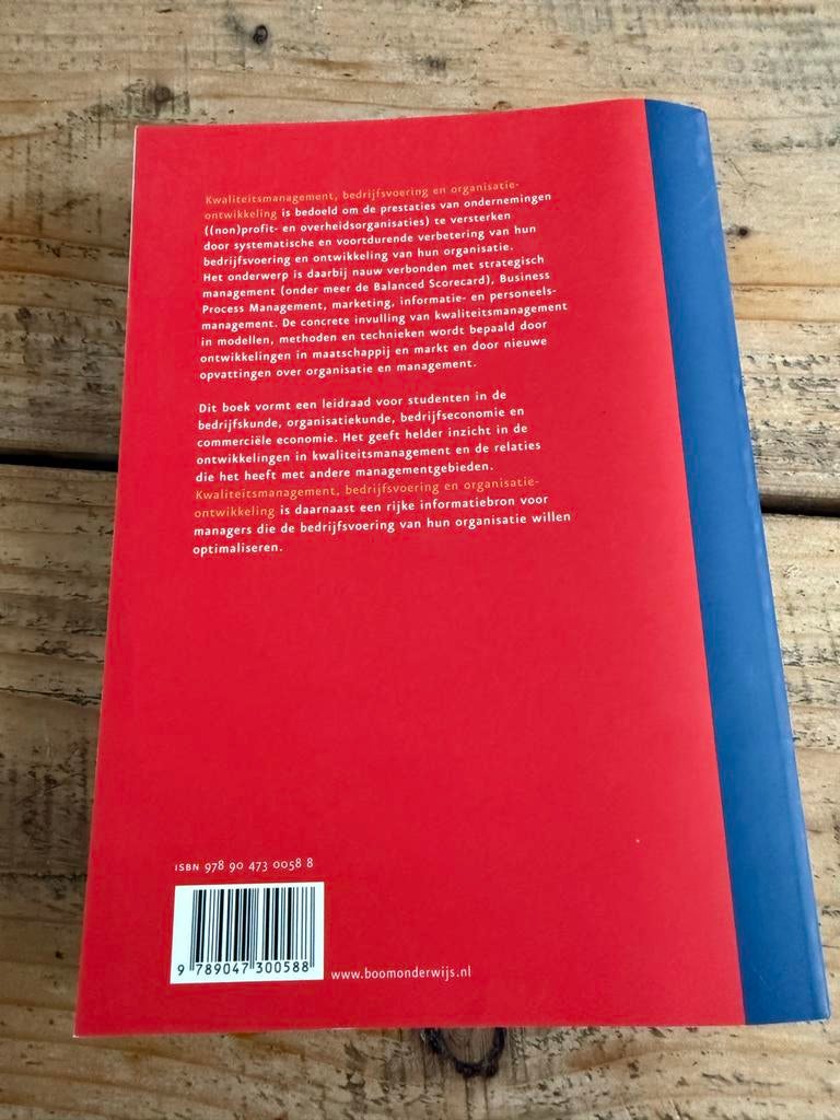 Kwaliteitsmanagement, bedrijfsvoering en organisatieontwikke, Boeken, Ophalen of Verzenden, Gamma, Zo goed als nieuw, HBO