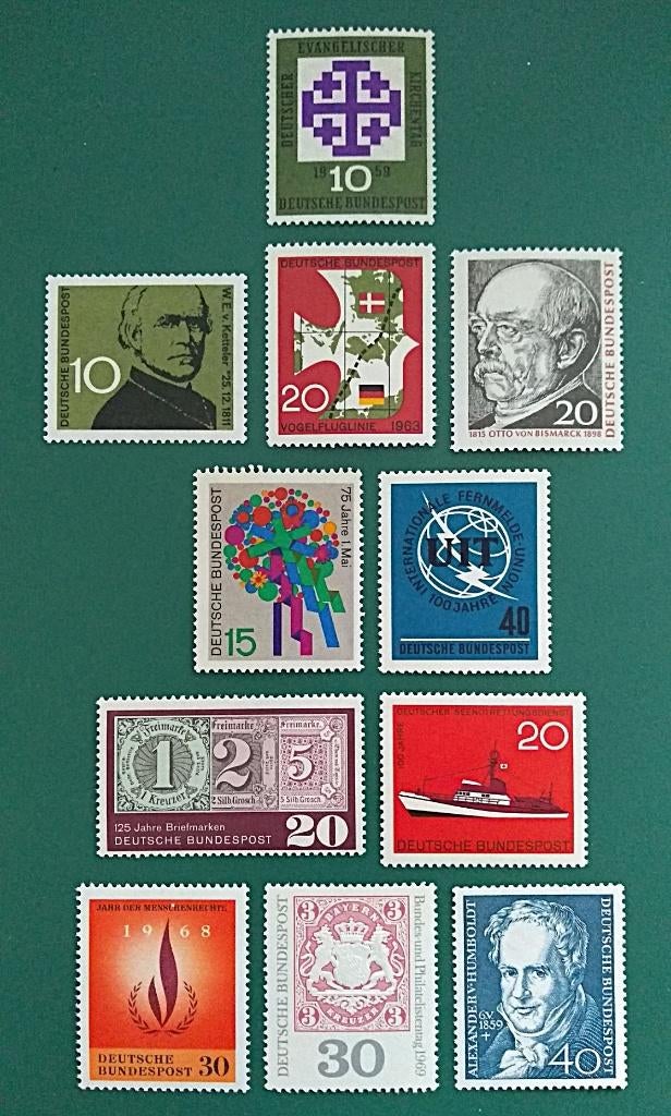 Duitsland : 1959-1969 11x individuele uitgaven postfris, Verzenden, BRD