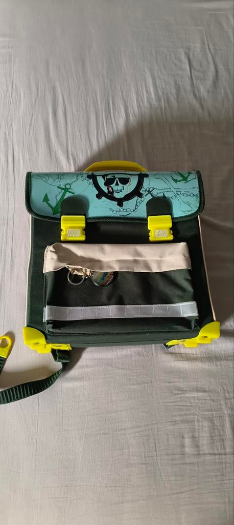 Stoere piraten schooltas/boekentas voor jongens of meisjes, Aktetas of Boekentas, Ophalen of Verzenden, 30 tot 40 cm, Groen