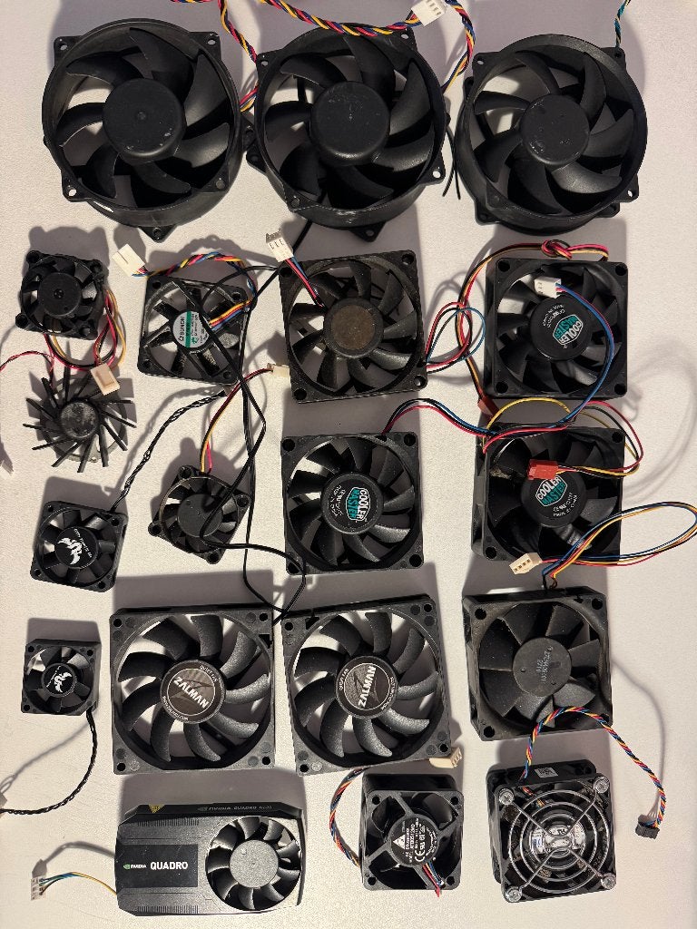 19 stuks Pc ed. Ventilatoren, Ophalen of Verzenden, Gebruikt, Luchtkoeling