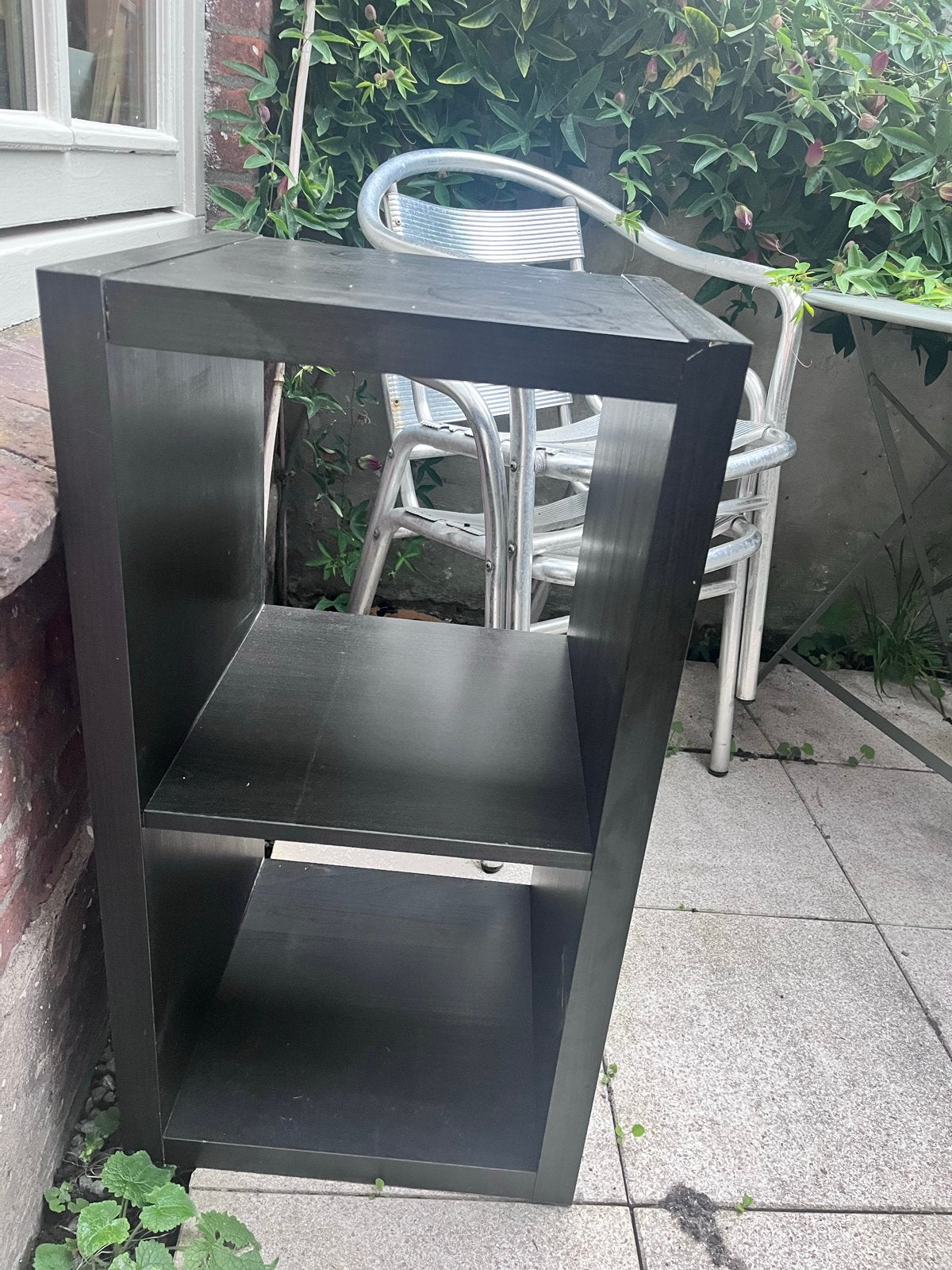 IKEA KALLAX Kast met 2 vakken - Zwart, Ophalen, Met plank(en), Minder dan 50 cm, Gebruikt