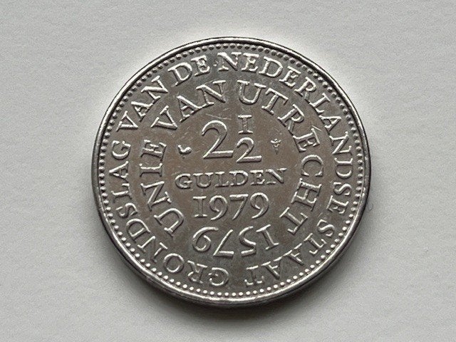 Munt Nederland 2.5 gulden Unie van Utrecht 1979, Ophalen of Verzenden, Koningin Juliana, 2½ gulden, Losse munt