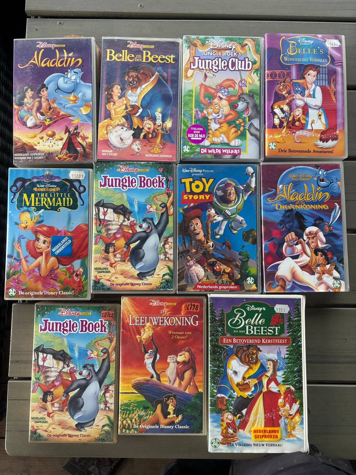 Disney VHS collectie: Aladdin, Belle en het Beest, Jungle Bo, Gebruikt, Animatie, Verzamelbox, Alle leeftijden
