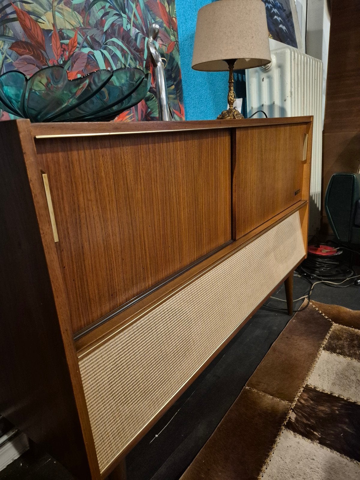 Vintage Grundig Radio Meubel met Platenspeler, Antiek en Kunst, Ophalen