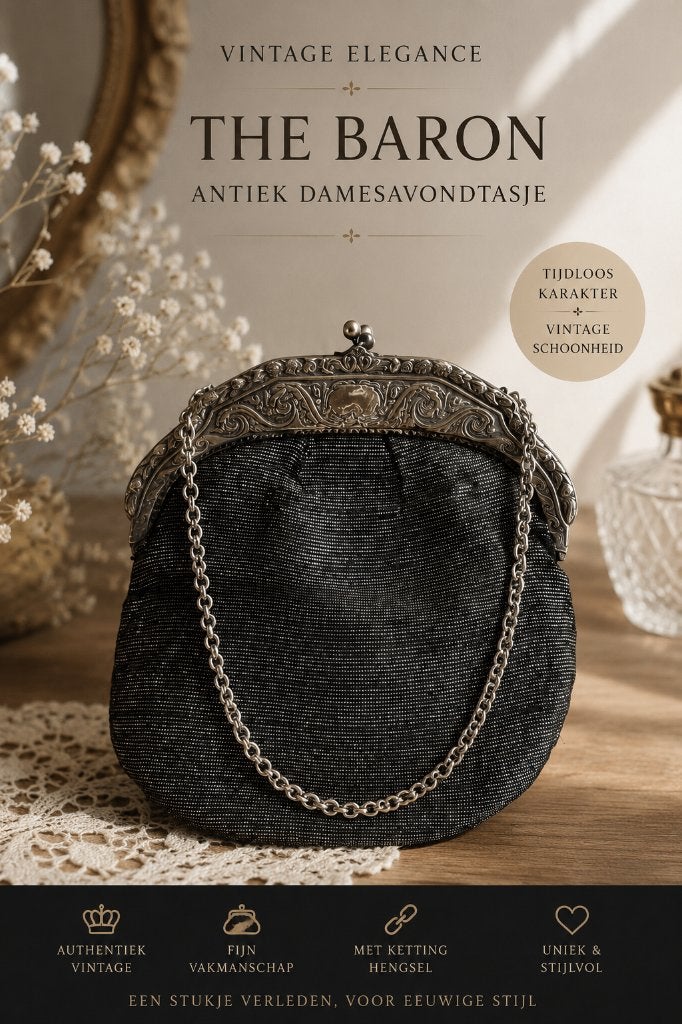 Antiek zilver damesavondtasje / beugeltasje - The Baron, Ophalen, Dames, The Baron