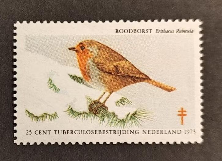 Nederland TBC 1973 roodborstje, Postzegels en Munten, Verzenden, Na 1940, Postfris