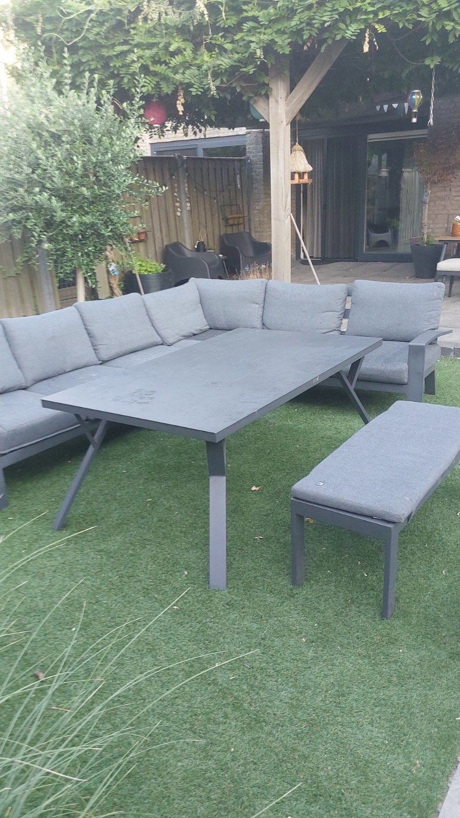 tuinset aluminium, Tuin en Terras, Tuinsets en Loungesets, Ophalen, Gebruikt, 6 zitplaatsen, Aluminium