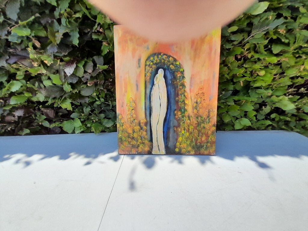 handgeschilderde nostalgische schilderij., Antiek en Kunst, Ophalen of Verzenden
