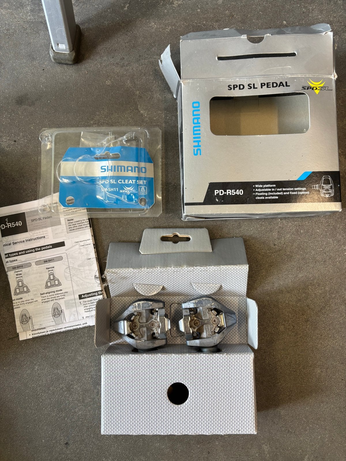 Shimano SPD SL Pedalen PD-R540 met SM-SH11 Cleats, Fietsen en Brommers, Fietsonderdelen, Ophalen, Gebruikt, Racefiets, Crankstel of Pedalen
