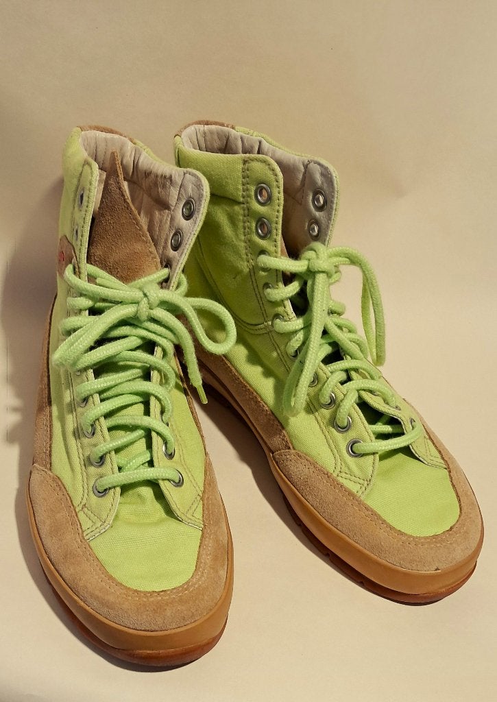WOLKY 215🍂 halfhoge suède canvas booties maat 37, Wolky, Verzenden, Lage of Enkellaarzen, Zo goed als nieuw