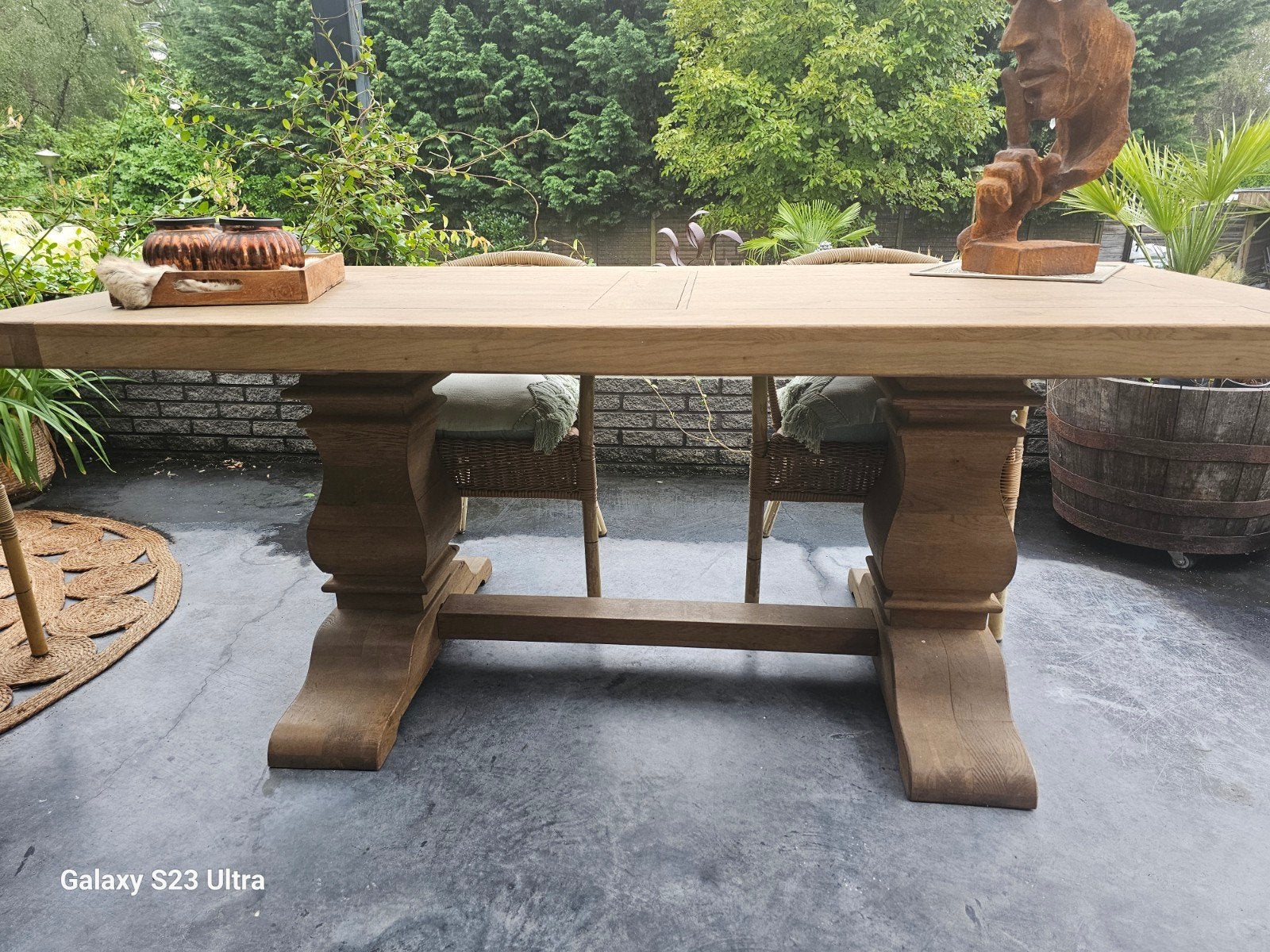 Eiken kloostertafel, Ophalen, Gebruikt, Eikenhout, 50 tot 100 cm