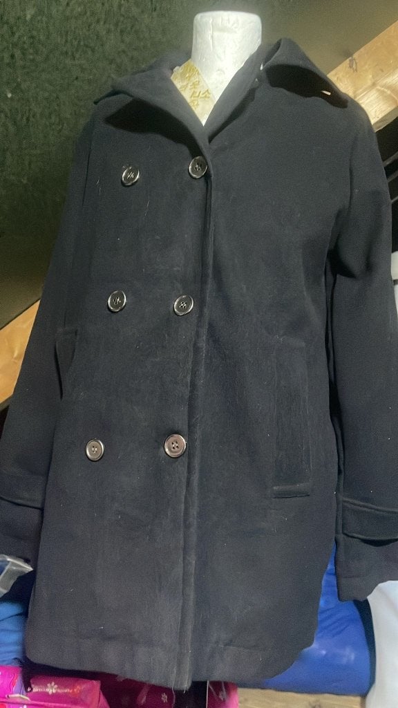 Nieuwe Zwarte Dames Jas / Peacoat (Wollen Look) – Maat M, Ophalen of Verzenden, Nieuw, Maat 38/40 (M), Zwart