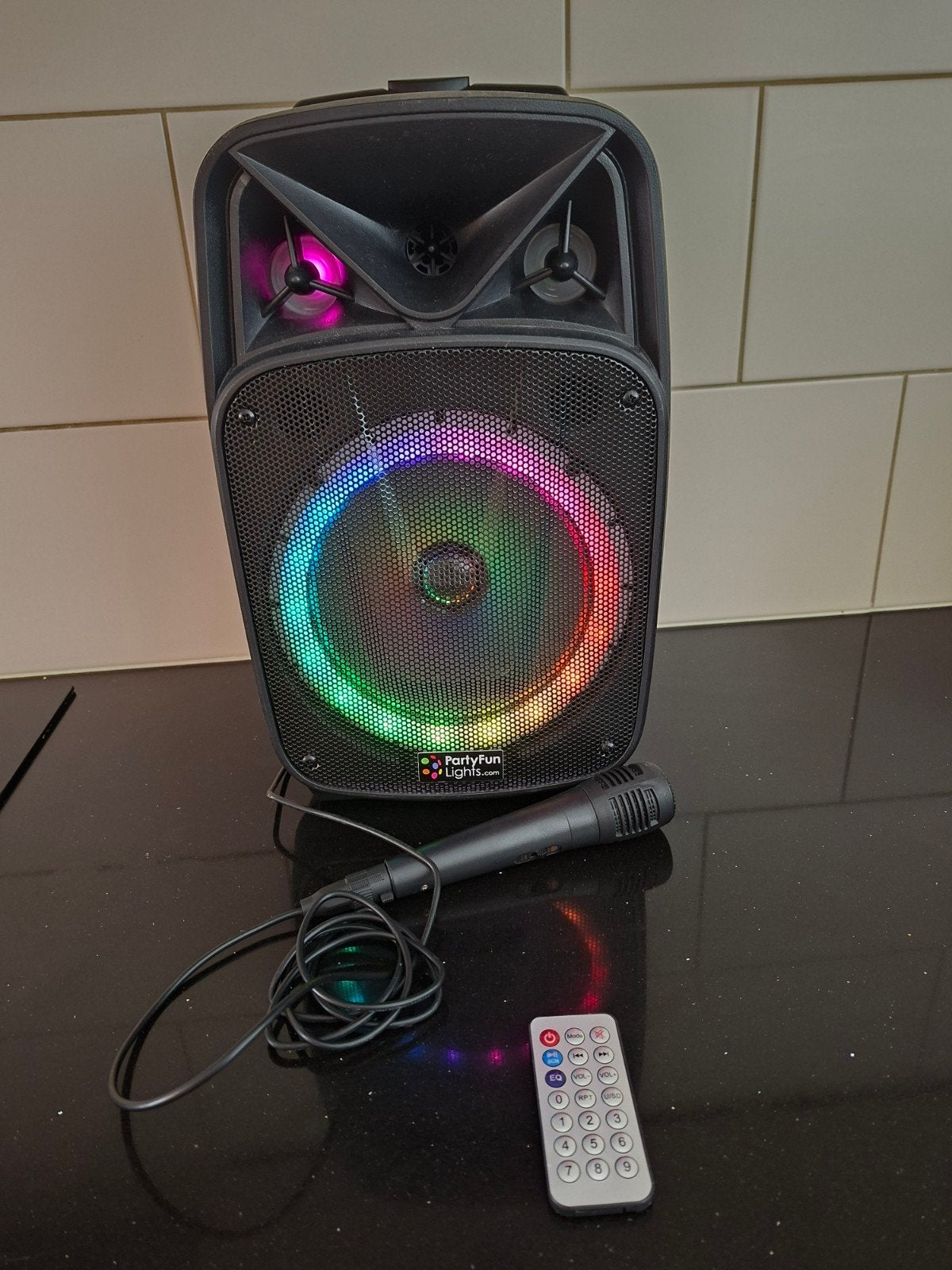 PartyFunLights Karaoke Speaker 86448 met Microfoon, Audio, Tv en Foto, Karaoke-apparatuur, Ophalen, Zo goed als nieuw, Luidspreker(s)
