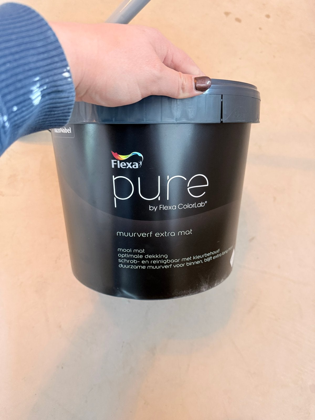 Flexa Pure Muurverf Extra Mat - Calm Taupe 7.5L, Ophalen, Overige kleuren, 5 tot 10 liter, Nieuw