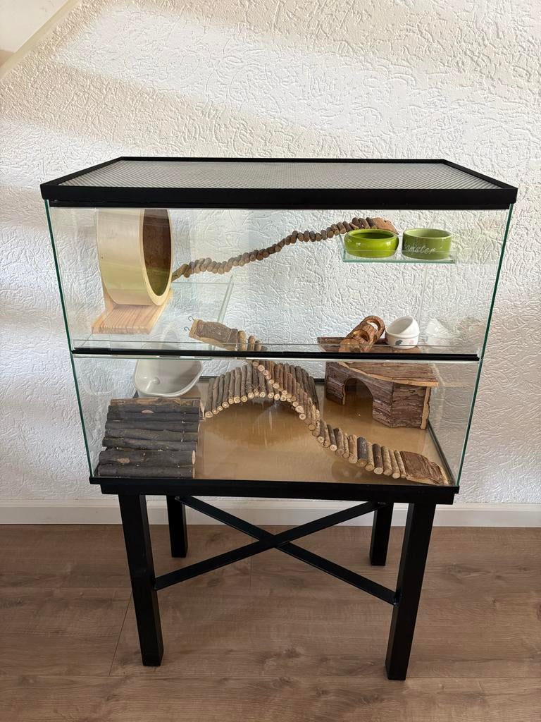 Hamster knaagdieren kooi, glazen kooi terrarium, Dieren en Toebehoren, Ophalen, Zo goed als nieuw, Overige typen