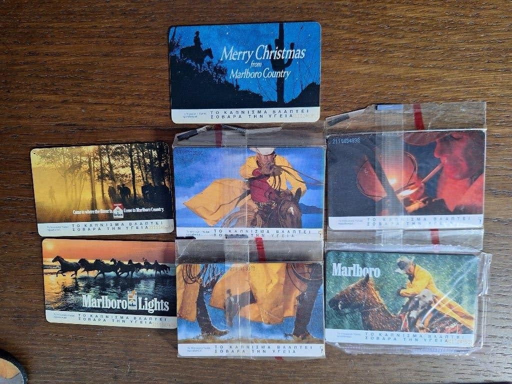 7 Marlboro telefoonkaarten (4 MINT blister) Griekenland, Ophalen of Verzenden