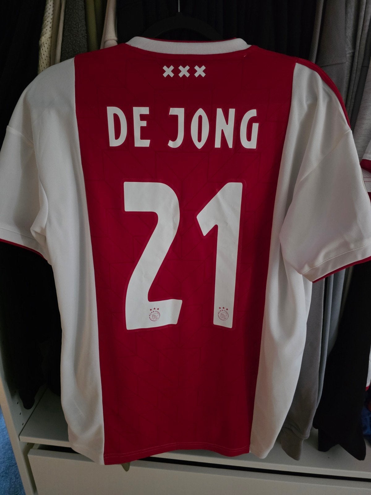 Ajax Thuisshirt 2018-2019 Frenkie de Jong Maat S, Maat 38/40 (M), Jj, Ophalen of Verzenden, Rood