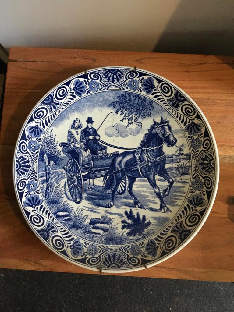 Delfts Blauw Sierbord 'Friese Sjees' anno 1800, Ophalen of Verzenden