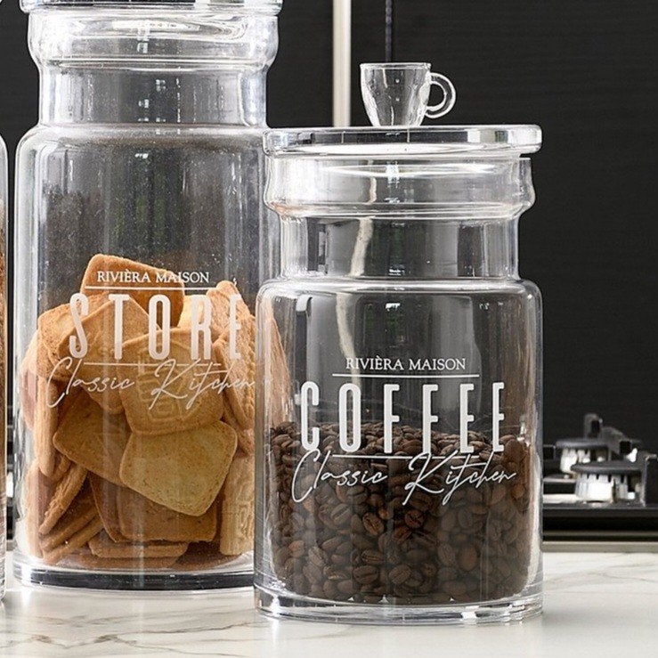 Riviera Maison Voorraadpot "Coffee" - Zo goed als nieuw, Ophalen, Glas, Zo goed als nieuw, Voorraadpot