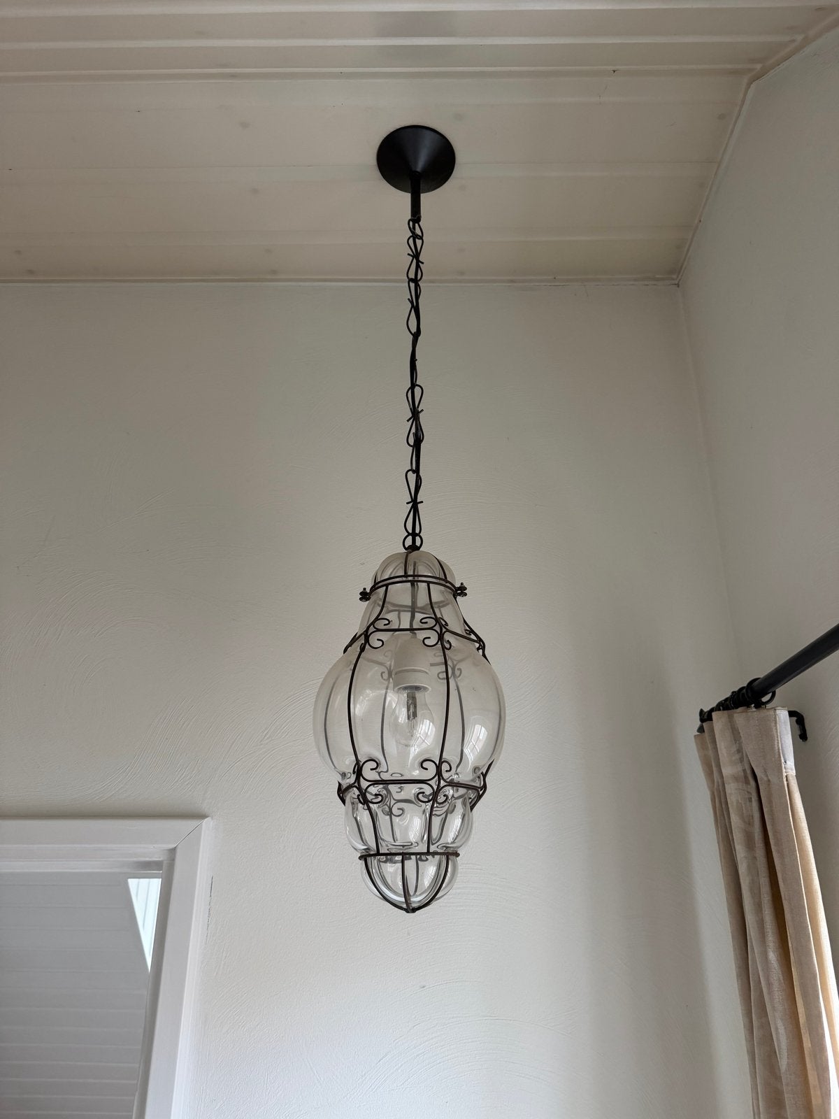 Murano Venetiaanse lantaarn, Huis en Inrichting, Lampen | Hanglampen, Ophalen of Verzenden, Gebruikt, Glas, E27 (groot)