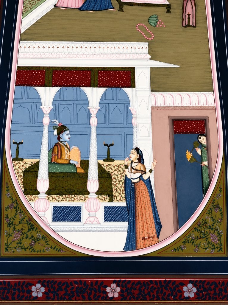 3 zijde schilderijen India in vergulde kaders, Ophalen