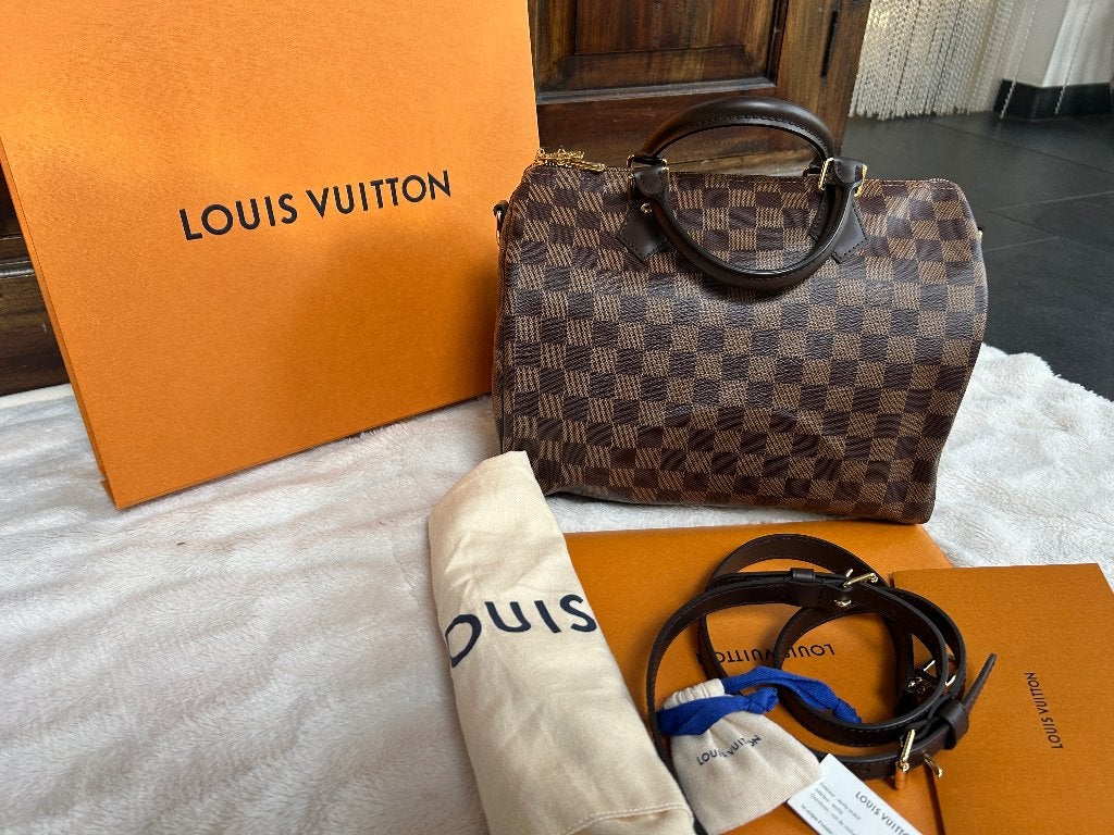 Louis Vuitton Speedy Bandoulière 30, Ophalen, Nieuw, Bruin, Handtas