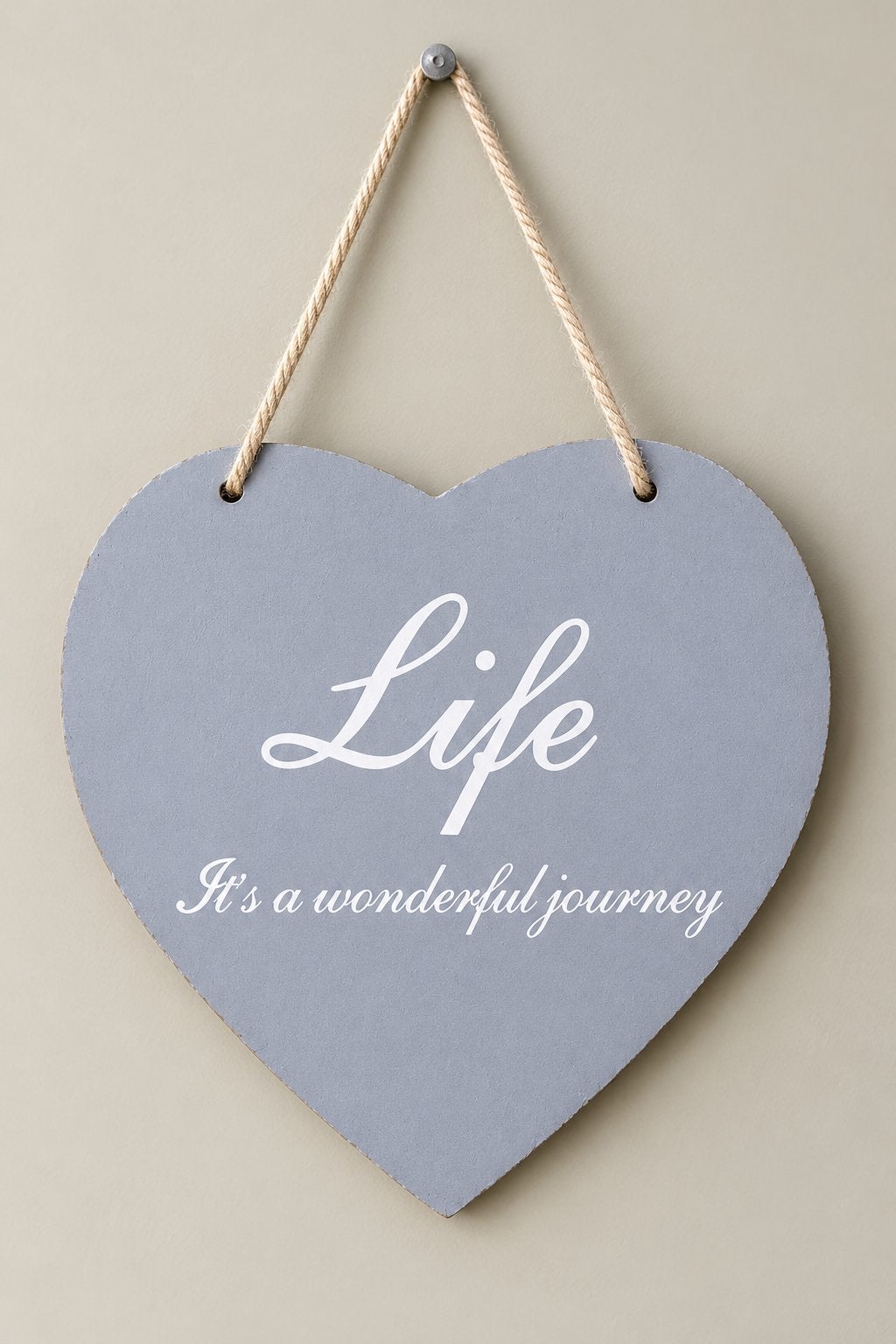 Grijs houten hart bord tekst – decoratie hanger, Tekstbord, Met ophangmogelijkheid, 20 cm, Ophalen of Verzenden