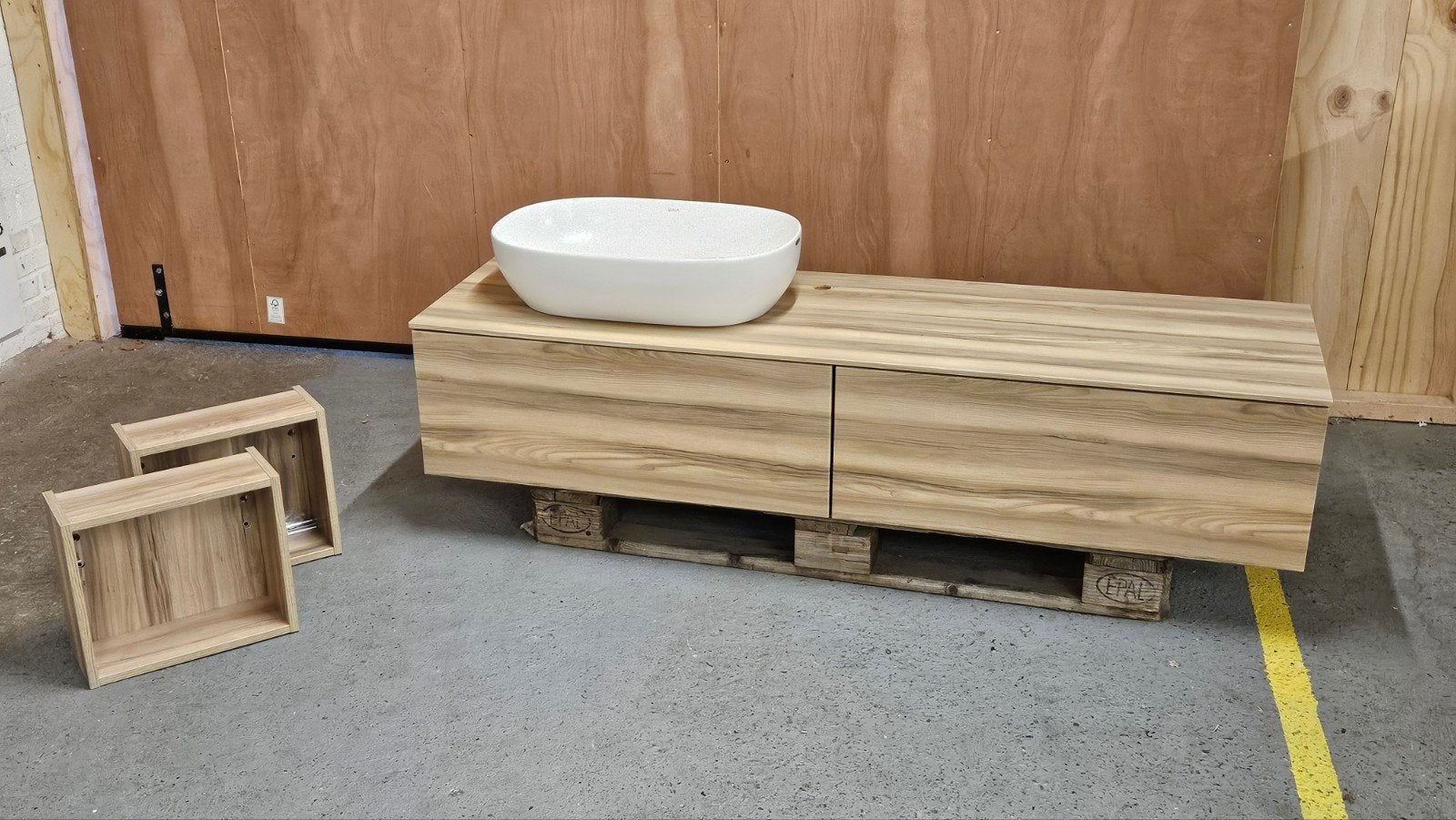 Burgbad meubel 160 cm links met 2 lades, Huis en Inrichting, Badkamer | Badkamermeubels, Ophalen, 150 tot 200 cm, Nieuw, Wastafelkast