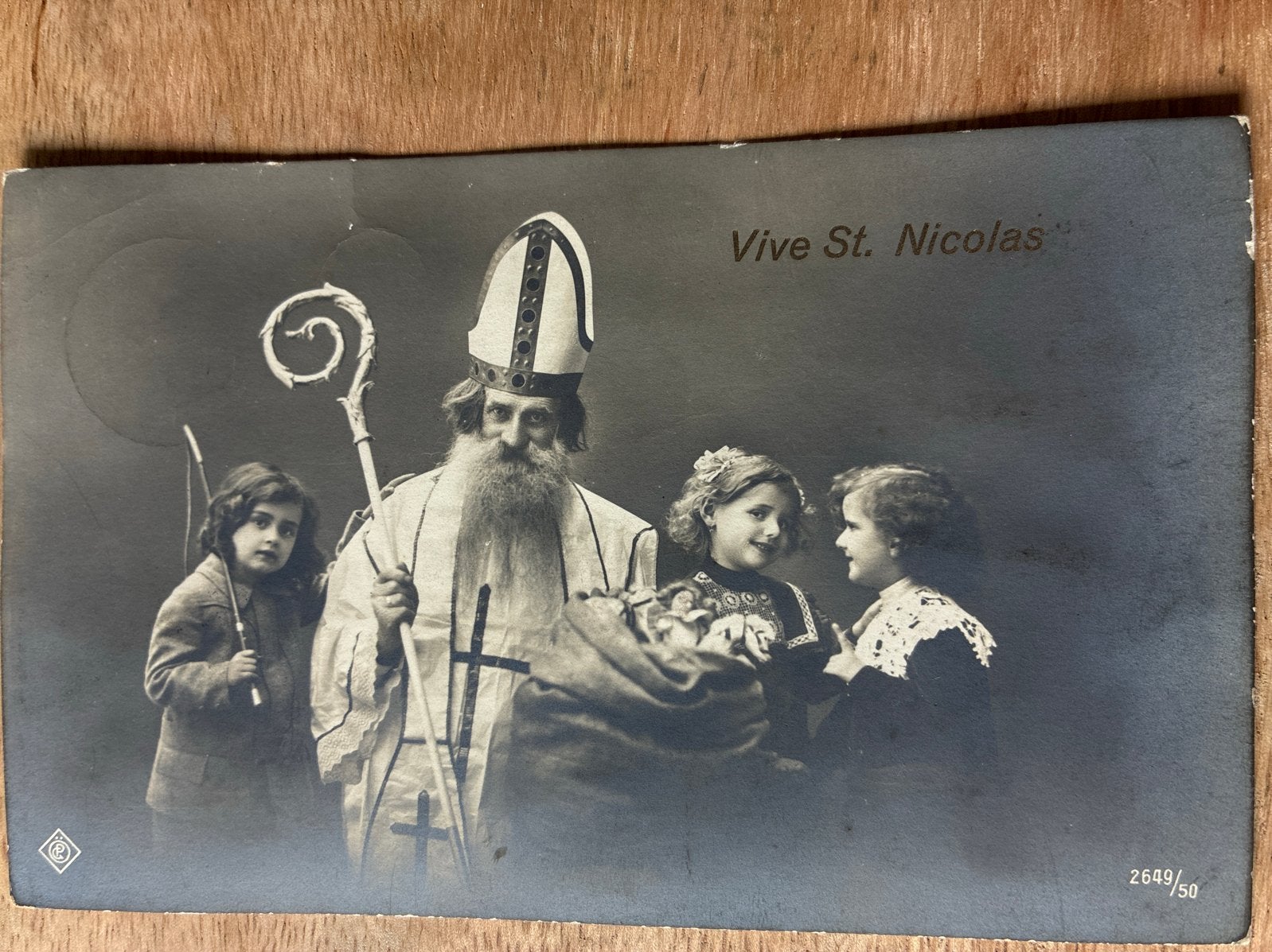 Oude ansichtkaart: Vive St. Nicolas - Sinterklaas, Ophalen of Verzenden, Voor 1920, Gelopen