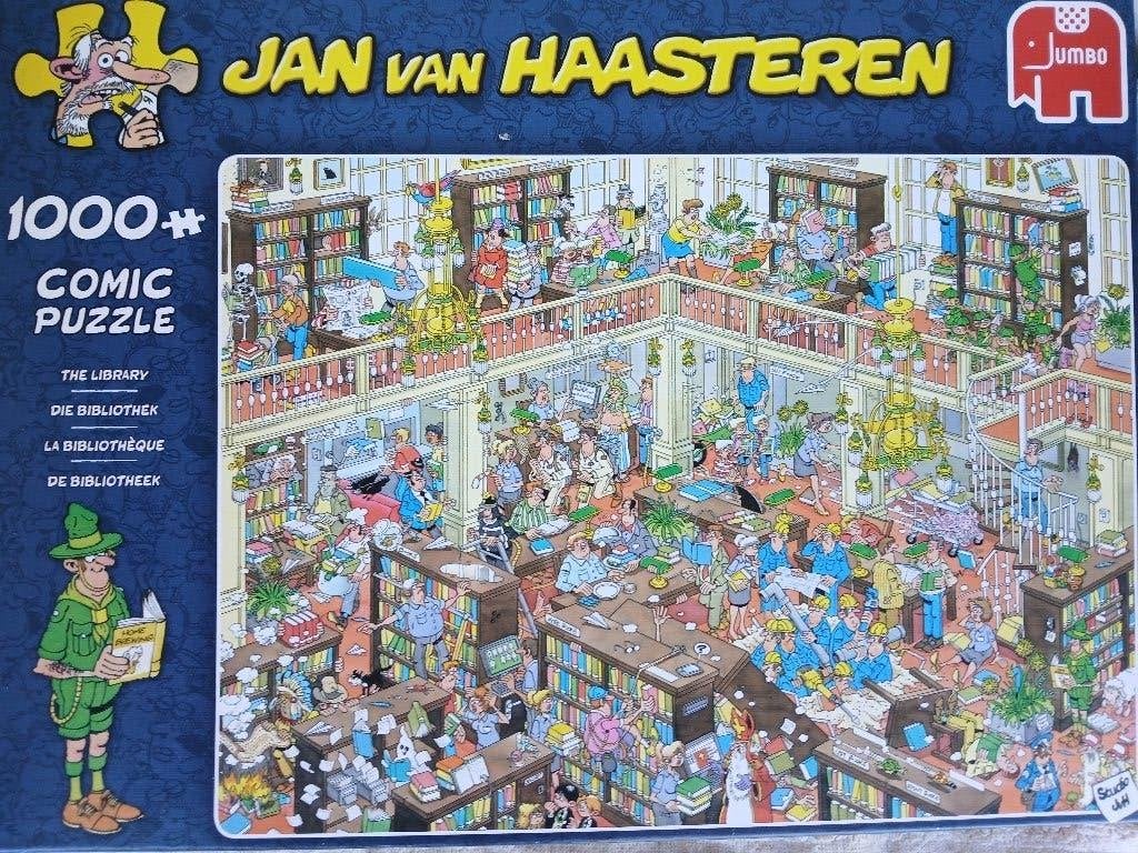 Puzzel, Van Haasteren, De bibliotheek ,1000 stuks, Ophalen, 500 t/m 1500 stukjes, Gebruikt