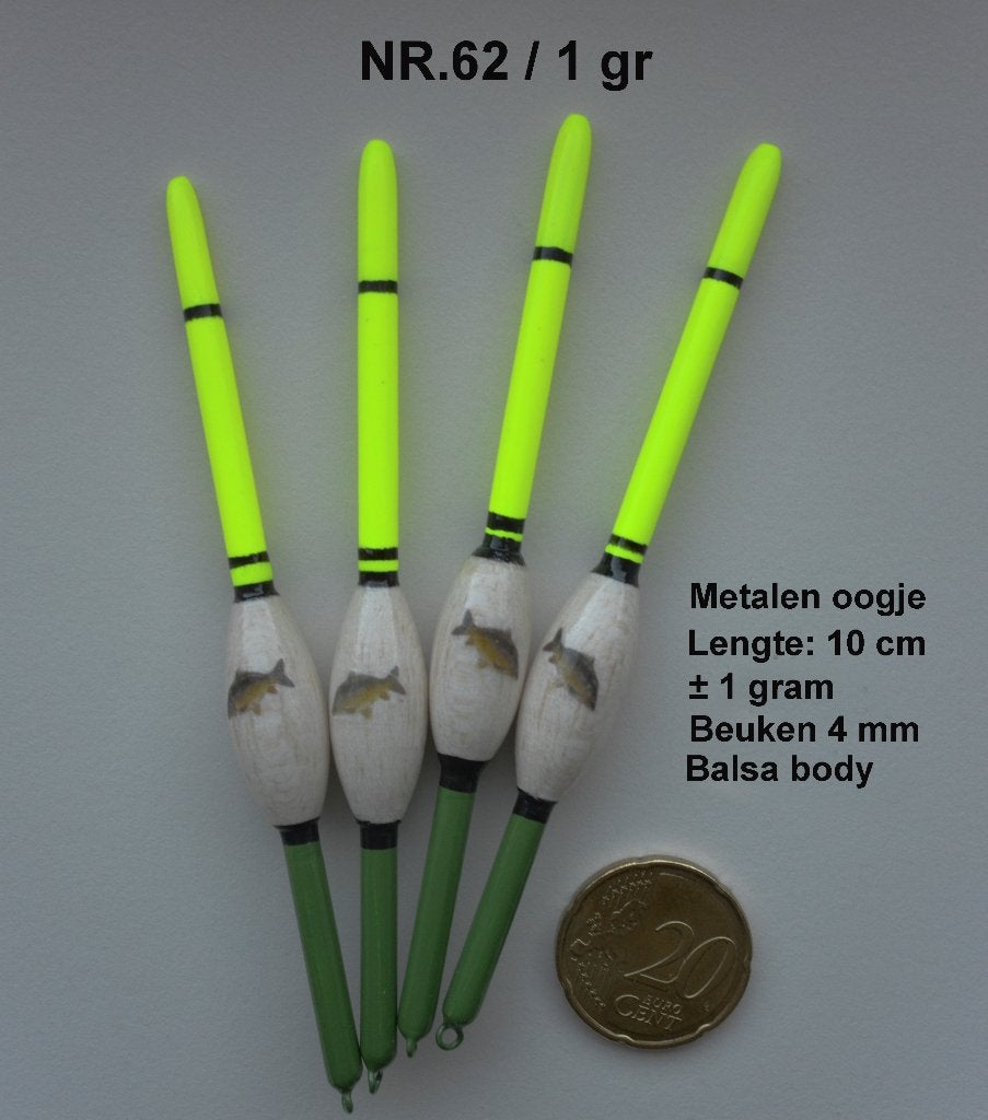 KARPERDOBBER HANDBUILT NR. 62 / 1 gram, Ophalen of Verzenden, Nieuw, Dobber of Lood