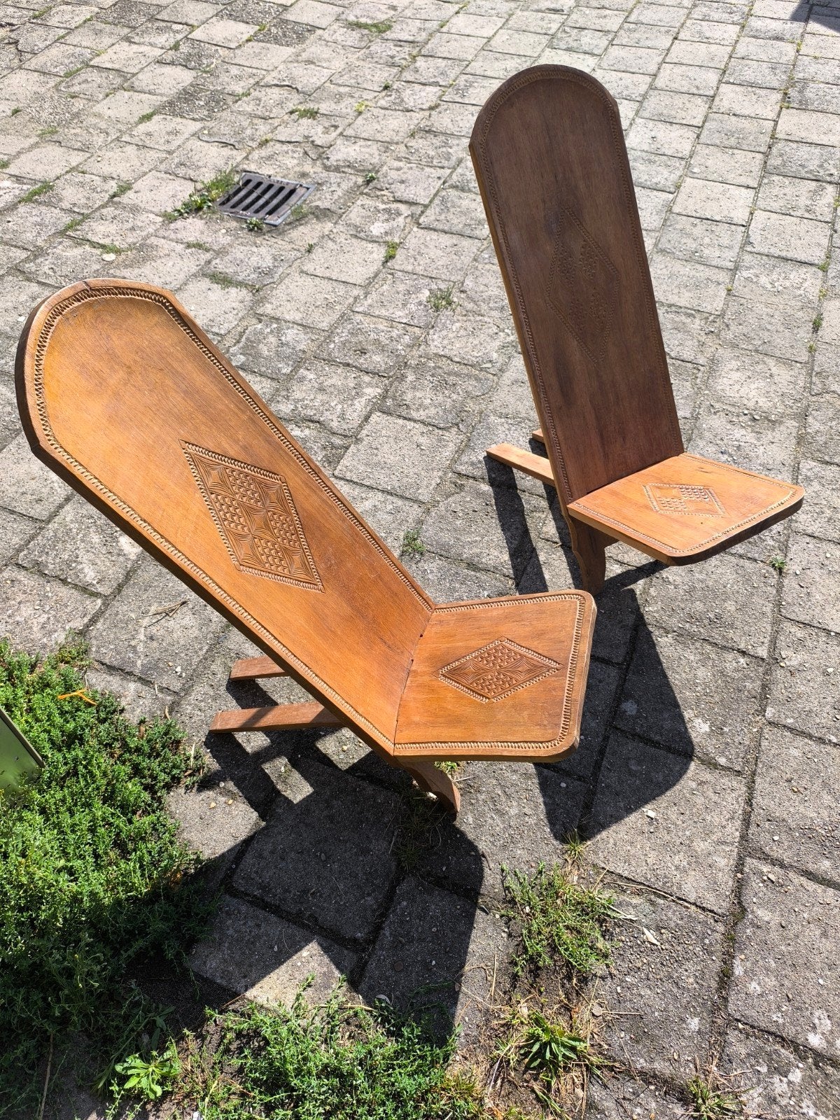 Set eenvoudige palaver stoelen, 20ste eeuw, Ophalen