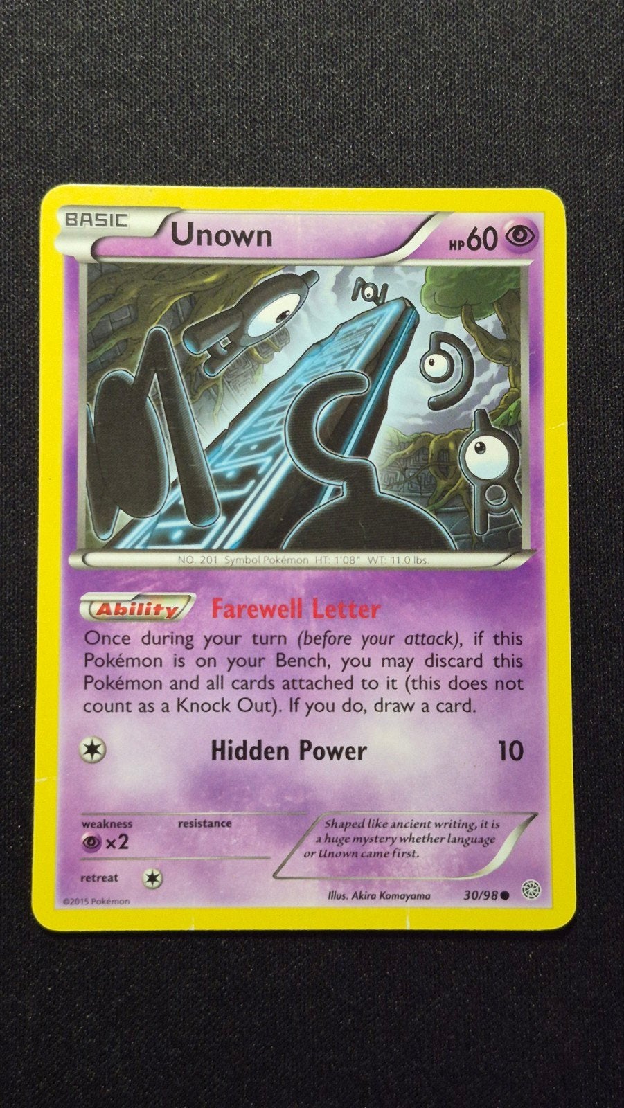 Unown 30/98 – XY Ancient Origins (2015), Verzenden, Zo goed als nieuw, Losse kaart