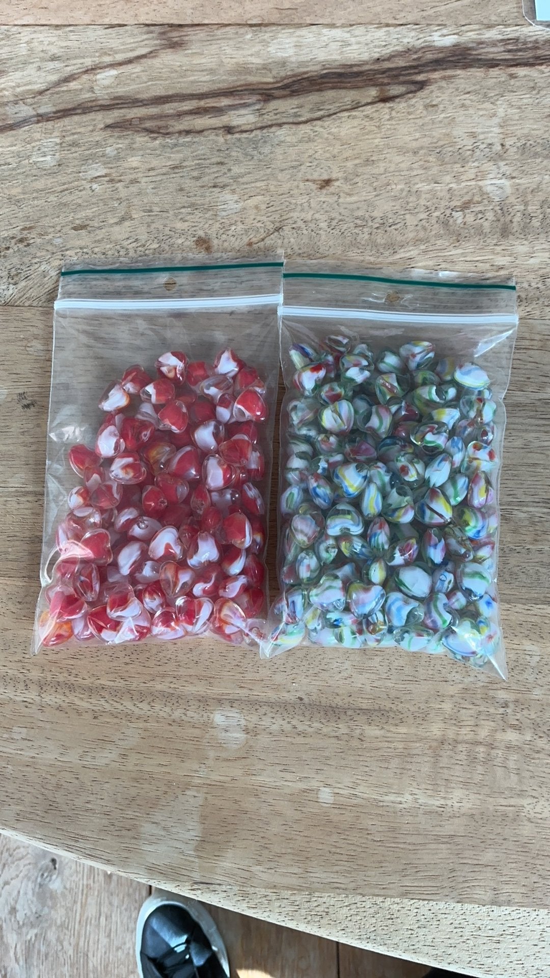 Hartjes glaskralen, Ophalen of Verzenden, Nieuw
