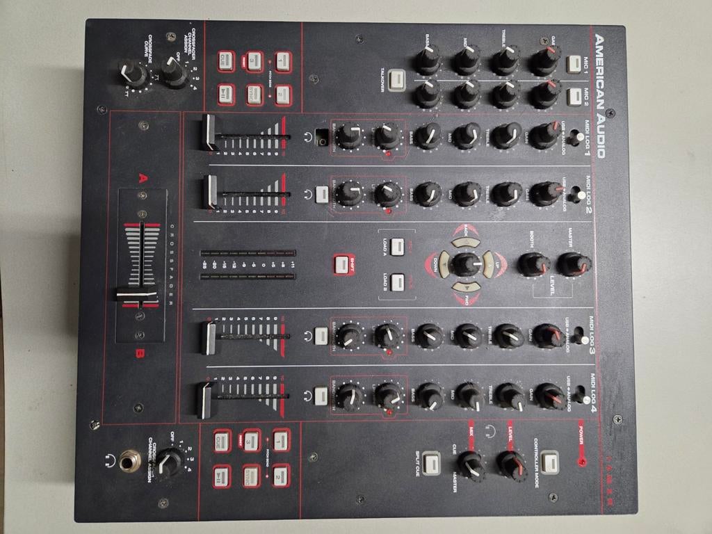 American Audio VMS4.1 DJ MIDI Controller/Mixer, Ophalen of Verzenden, Gebruikt, 5 tot 10 kanalen, Microfooningang