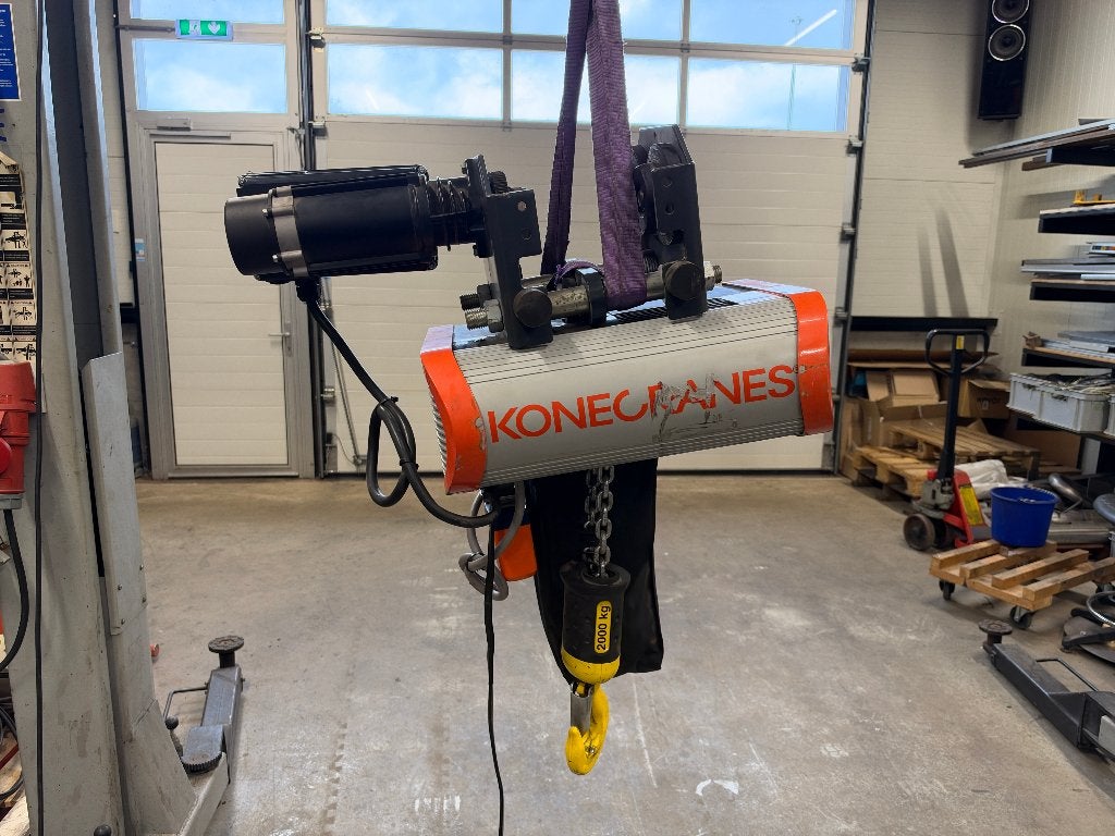 Elektrische kettingtakel 2000kg elektr. loopkat + radiograaf, Ophalen, Gebruikt, Elektrisch