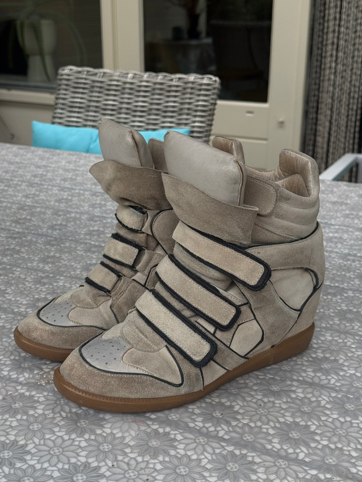 Isabel Marant sneakers maat 41, Ophalen of Verzenden, Gedragen, Beige, Sneakers of Gympen