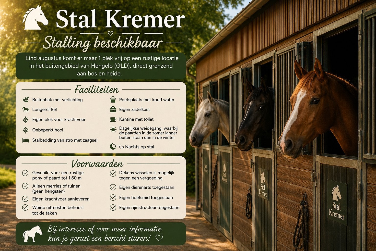 Stalling beschikbaar eind augustus, Dieren en Toebehoren, Stalling