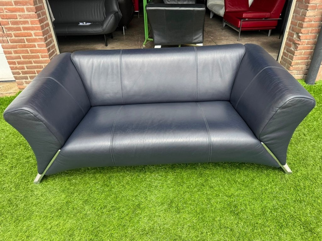 Bankstel ROLF BENZ 322 design banken zwart/blauwe leer, Ophalen, Gebruikt, Geen, Pahest@hotmail.nl